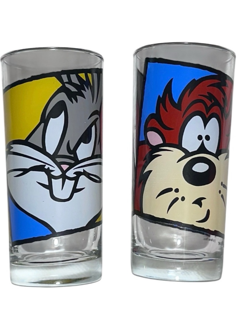 Warner Bros. Looney Tunes Bugs Bunny & Taz Colorful Cartoon Pint Glasses